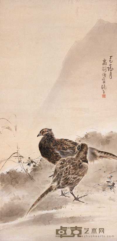 高剑僧 雉鸡 立轴 133×64.5cm